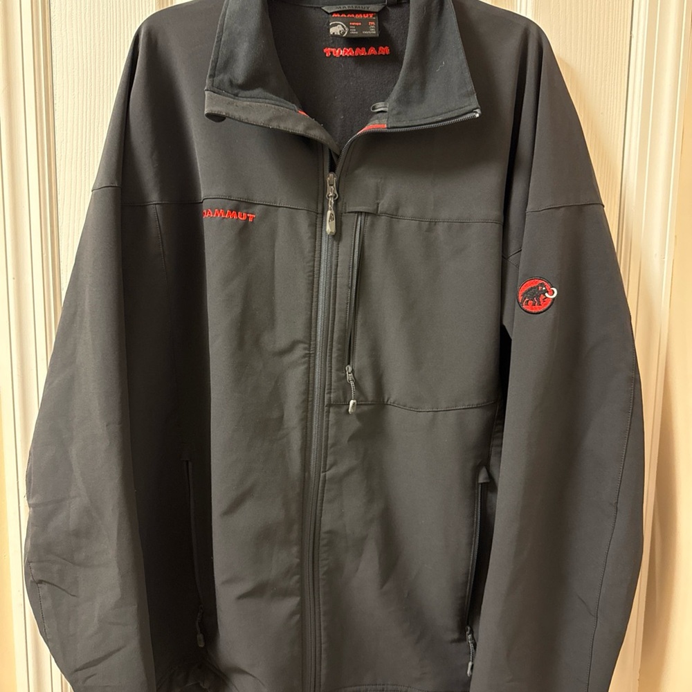 Mammut Jacket Mens 2XL Black Softshell Windbreaker Waterproof Rain Coat